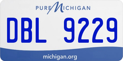 MI license plate DBL9229