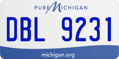 MI license plate DBL9231