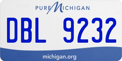 MI license plate DBL9232