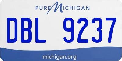 MI license plate DBL9237
