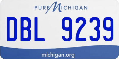 MI license plate DBL9239