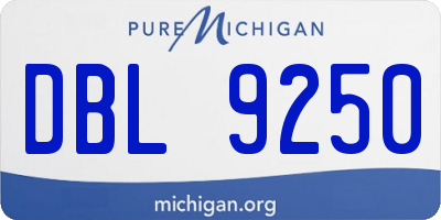 MI license plate DBL9250