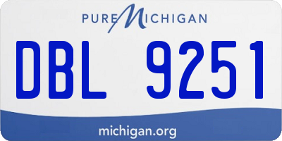 MI license plate DBL9251