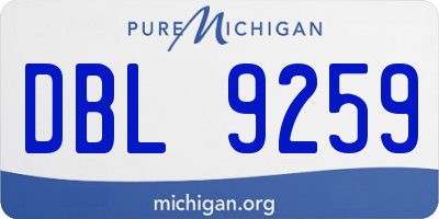 MI license plate DBL9259