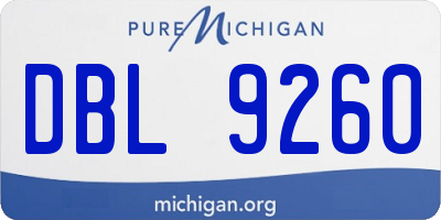 MI license plate DBL9260