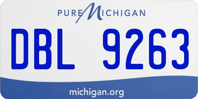 MI license plate DBL9263