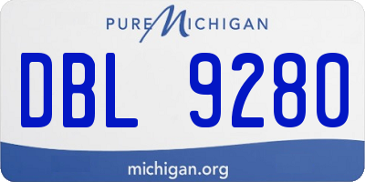 MI license plate DBL9280