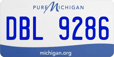 MI license plate DBL9286