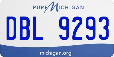 MI license plate DBL9293