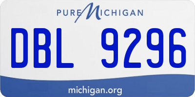 MI license plate DBL9296
