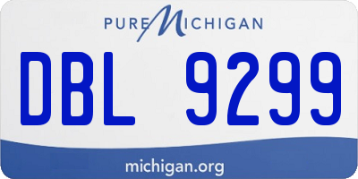 MI license plate DBL9299
