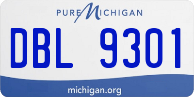 MI license plate DBL9301