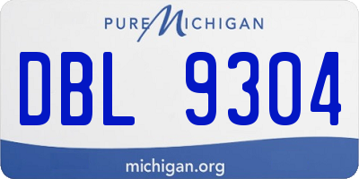 MI license plate DBL9304