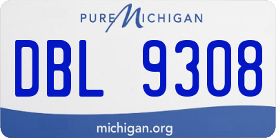 MI license plate DBL9308