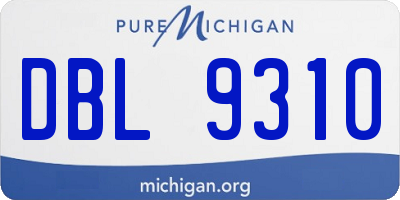 MI license plate DBL9310
