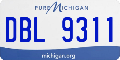 MI license plate DBL9311
