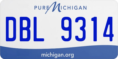 MI license plate DBL9314