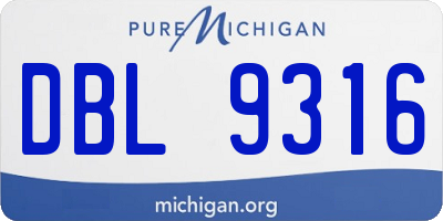 MI license plate DBL9316