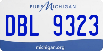 MI license plate DBL9323