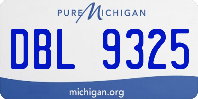 MI license plate DBL9325