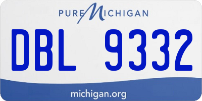 MI license plate DBL9332