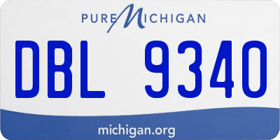 MI license plate DBL9340