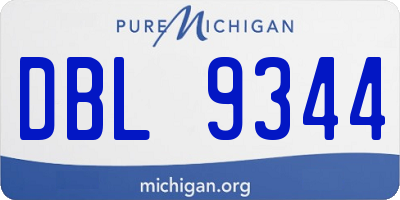 MI license plate DBL9344