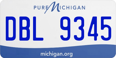 MI license plate DBL9345