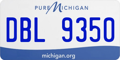 MI license plate DBL9350
