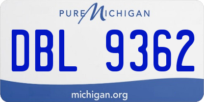 MI license plate DBL9362