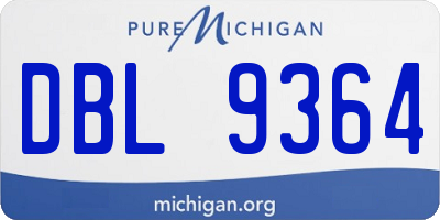 MI license plate DBL9364