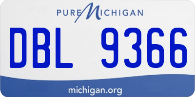 MI license plate DBL9366