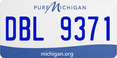 MI license plate DBL9371