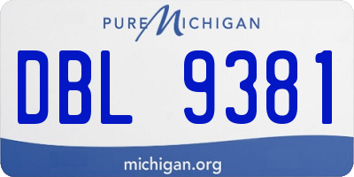 MI license plate DBL9381