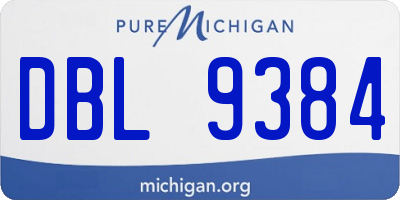 MI license plate DBL9384