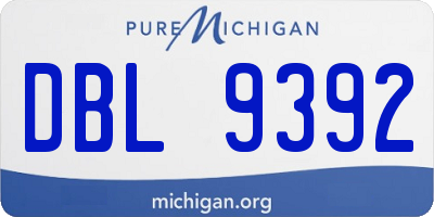 MI license plate DBL9392