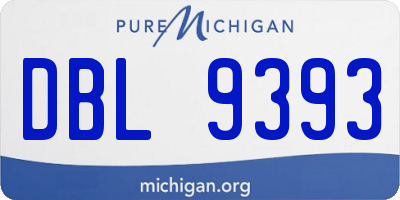 MI license plate DBL9393