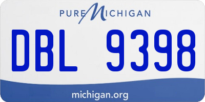 MI license plate DBL9398