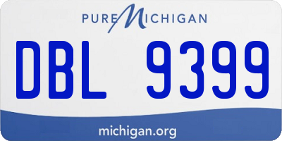 MI license plate DBL9399