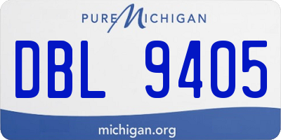 MI license plate DBL9405