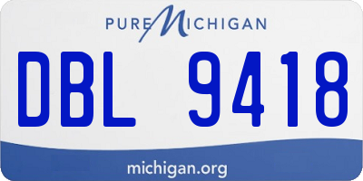 MI license plate DBL9418