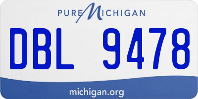 MI license plate DBL9478