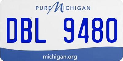 MI license plate DBL9480
