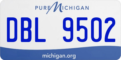 MI license plate DBL9502