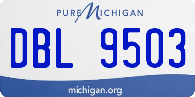 MI license plate DBL9503