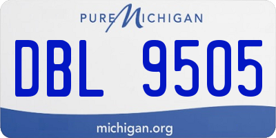 MI license plate DBL9505