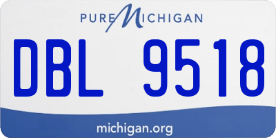 MI license plate DBL9518