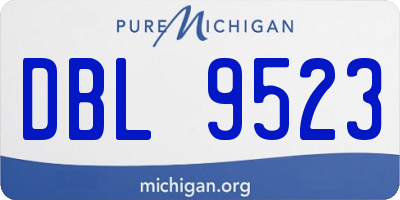 MI license plate DBL9523