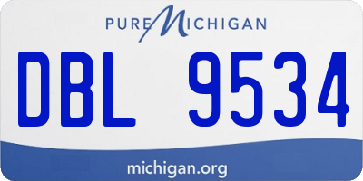 MI license plate DBL9534