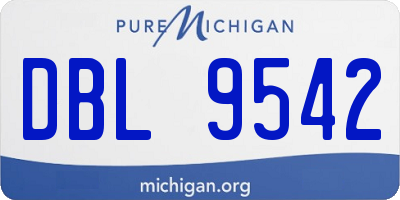 MI license plate DBL9542